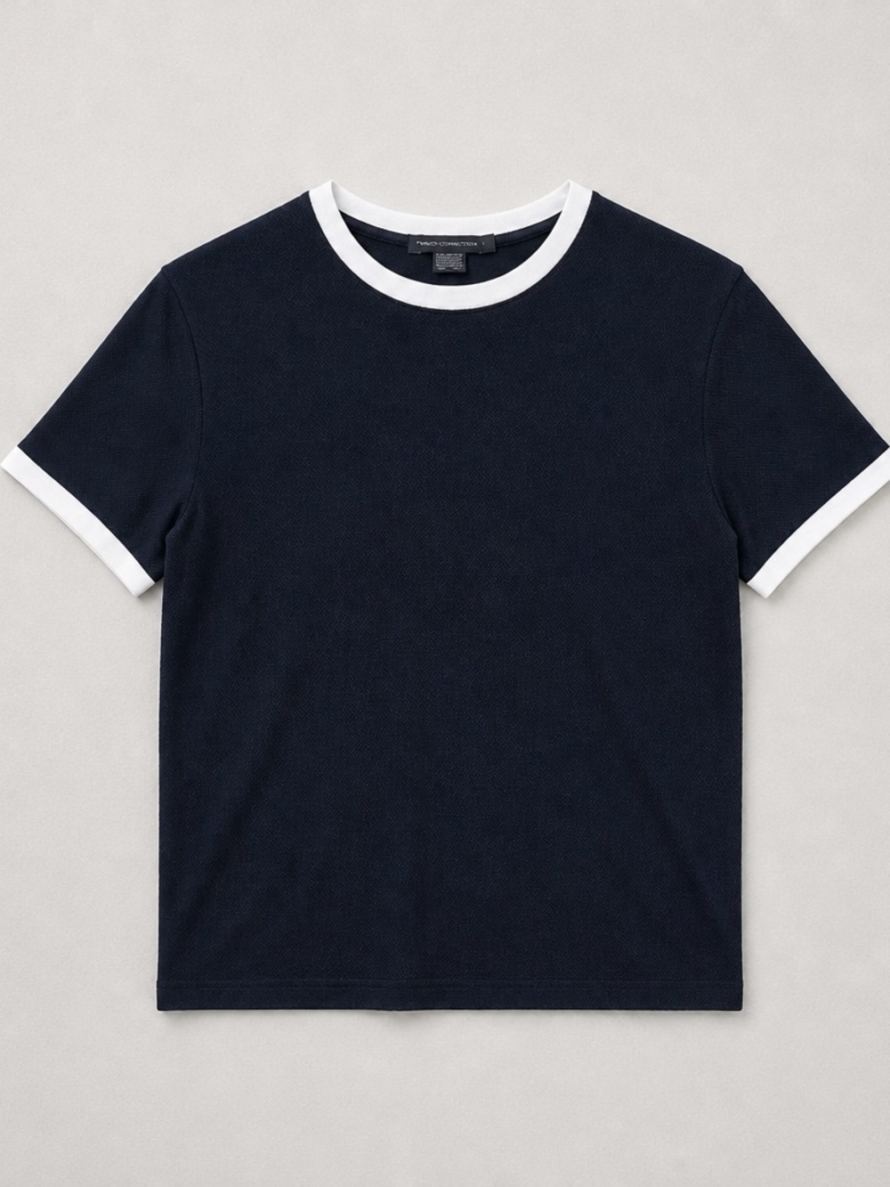 French Connection Navy and White Contrast Tee